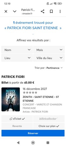 Vendre ticket concert patrick - vendre,