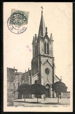 CPA Saint-Martin-Lestra /Loire, L´église 1907 