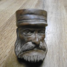 Pipe Bois de bruyère Tête de sculpté militaire poilu pur jus