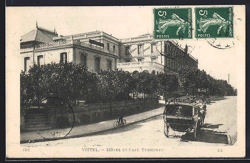 Cpa vittel hôtel café - et,