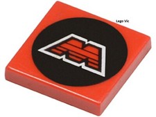 Lego 3068p68 Tile 2x2 Red M