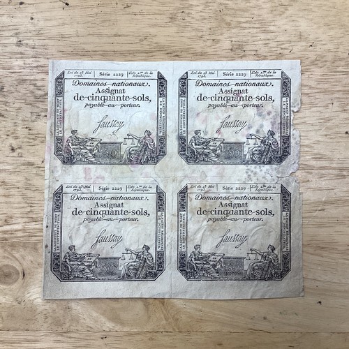 Planche assignats de - 4,
