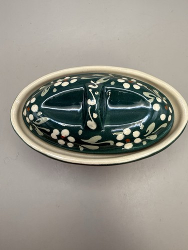Hand painted green ceramic - green,