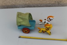 ANCIEN JOUET EN BOIS 2 CHEVAL TIRANT UNE CHARETTE MARQUE BABYJOU CLAIRBOIS ???? 