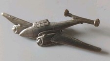 Rare broche avion chasseur français bi moteur lourd potez 630 métal argenté 2...