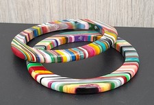 Paire de bracelets vintage SOBRAL JACKIE BRAZIL Multicolore Diamètre 89 mm TBE !
