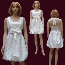 Robe soirée BLANCHE mariage BOULE TAFFETAS Taille 36/38