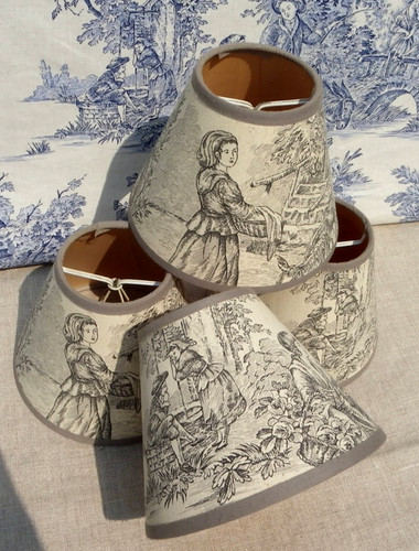 Abat jour vintage toile - abat-jour,