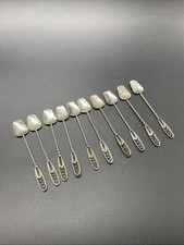 Lot 10 Petites Cuillère À Dessert Café Moka Glace Vintage Old Spoon Argent ?