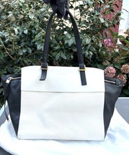 Sac à main Furla cabas en cuir blanc cassé et noir