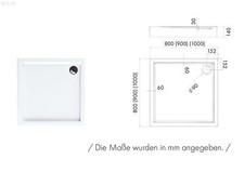 Receveur De Douche Acrylique Angulaire 80x80 90x90 100x100 Douche Carré Jupette