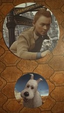 PLV CARTON TINTIN 2011 pour LE FILM . Diam. : 27 et 44cm . MILOU DUPONT HADDOCK 