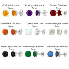 Opale Améthyste Citrine Grenade Onyx Pierre Précieuse Clou 925 Argent Sterling D