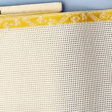 GALON TOILE AIDA  BLANC BORDE