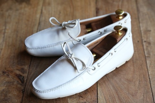 Mocassins Prada en cuir blanc