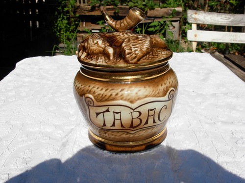 Pot ancien tabac porcelaine - pot,