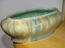 PIERREFONDS ANCIENNE JARDINIERE ART DECO EN GRES FLAMMER lg 28 cm