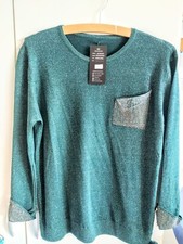 Pull blouse vert strass