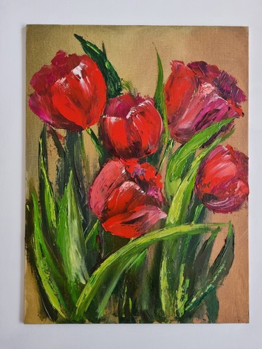 Peinture fleurs tulipes nature