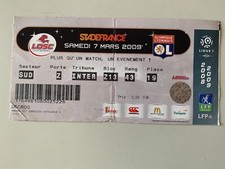 TICKET MATCH LOSC LILLE OL LYON STADE DE FRANCE 7 MARS 2009 CHAMPIONNAT FRANCE