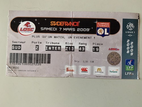 Ticket match losc lille - ticket,
