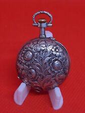 Très belle et rare ancienne montre gousset de col Argent massif Crabe Fonctionne
