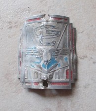 Ancienne plaque de vélo GL Dijon France bicyclette bike bicycle headbadge metal