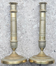 paire de bougeoirs laiton époque Empire