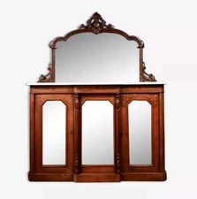 Buffet Anglais en enfilade à ressaut époque napoléon III en noyer et marqueterie