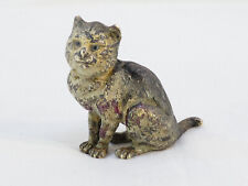 Bronze de VIENNE Petit chat assis signé GESCHUTZ