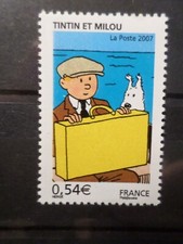 FRANCE 2007 timbre 4051 TINTIN et CHIEN MILOU COMICS BD DESSINEES neuf** MNH