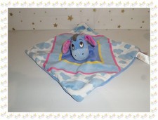 ⑨ - Doudou Plat Carré  Bourriquet Bleu Mauve Jaune Fuchsia ....  Disney Nicotoy