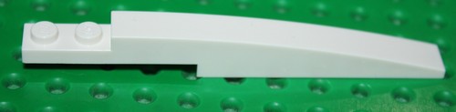 Lego white slope curved 10x1 - lego,