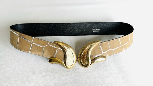 Ceinture cuir impression - , croco