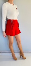 Jupe short rouge à ornement Bolo Tie western THE KOOPLES - Taille 34