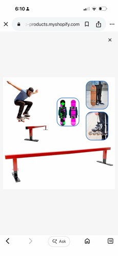 Red metal skateboard - red, grind