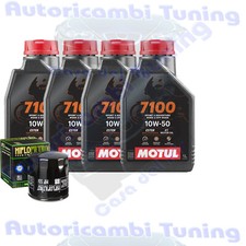 Set Entretien Huile Motul 7100 10W50 + Filtre Pour Moto Guzzi 850 T5 1989>2005