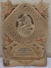 ANCIENNE AFFICHE PUBLICITAIRE PORTE COURRIER CARTON CHROMO LITHO ENFANT