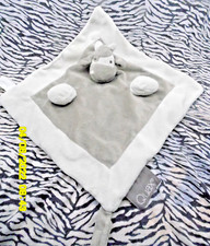 ?/ QUAX DOUDOU PLAT CARRE VACHE 2 TON DE GRIS ATTACHE TETINE 25/25CM TBE