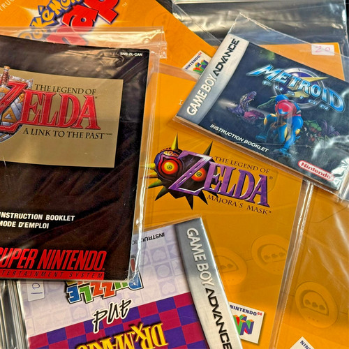 Video game manuals inserts - video,