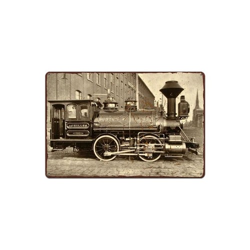 Plaque metal train ancien - plaque, en