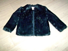 Veste TRAFALUC ZARA fausse fourrure bleu marine taille S TBE