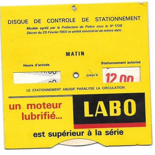 Ancien disque stationnement - disque,