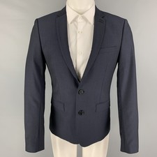 The Kooples Taille 36 Veste De Sport En Laine Mohair À Revers En Pointe Marine