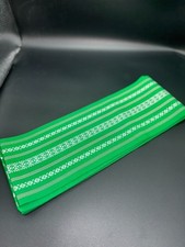 Coton traditionnel Yukata Obi fabriqué au Japon - vert avec rayures...