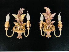 Paire d’Appliques de style baroque florentin bois sculpté Italie 60’
