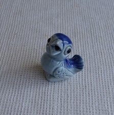 Figurine Oiseau miniature collection vitrine céramique vernissée 5 cm