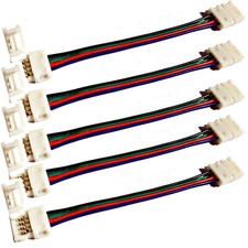 5x 10mm RGB LED Rapide 10cm-1m Câble Adaptateur 4 Broche Bandeau Lumineux
