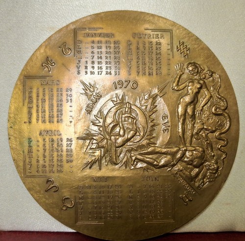 Medaille calendrier 1970 adam - medaille,