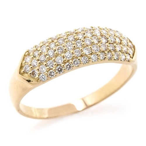 Bague pavé diamant ct - 0,7,